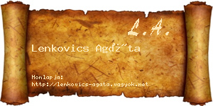 Lenkovics Agáta névjegykártya